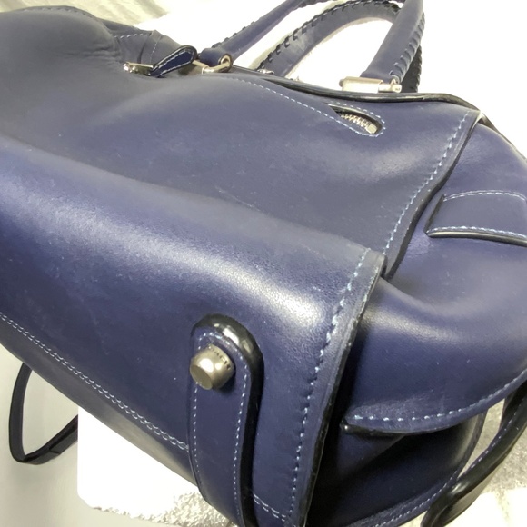 Coach Ace Blue Leather Satchel Crossbody - 37017 - Picture 14 of 16